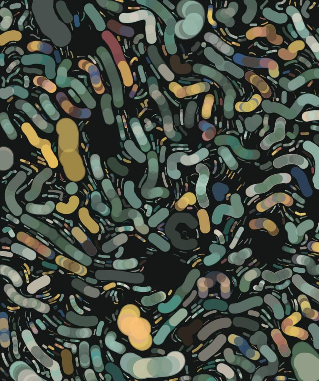 Shimmer iteration — colorful mark clusters